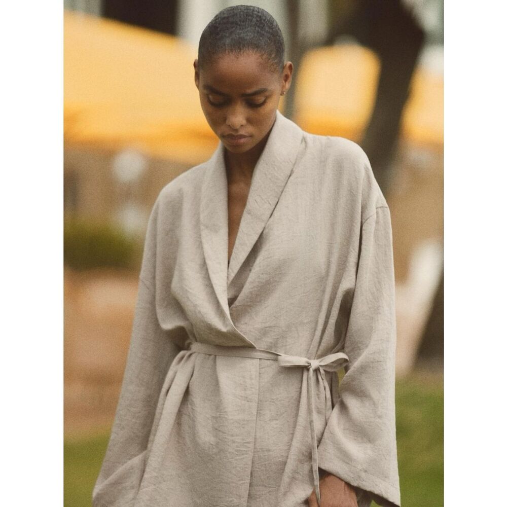 ZARA BELTED TEXTURED KIMONO
DARK BEIGE - Picture 6 of 7